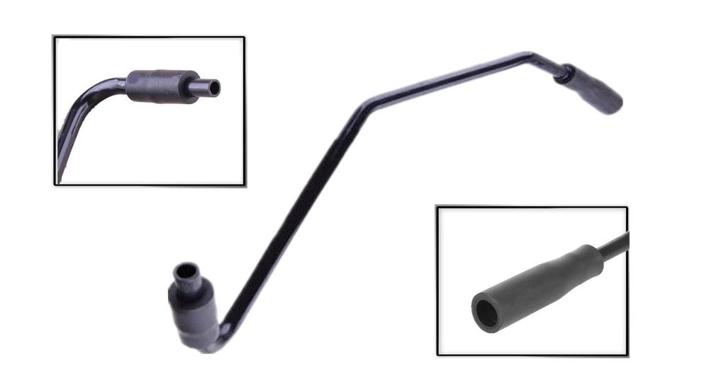 Material close-up of LDCRE vent tube showing robust plastic and rubber