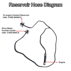 LDCRE engine coolant overflow hose image, compatible with Ford Focus 2012–2018.