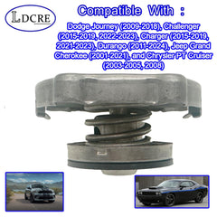 LDCRE radiator cap for Grand Cherokee — close-up highlighting robust sealing surface.