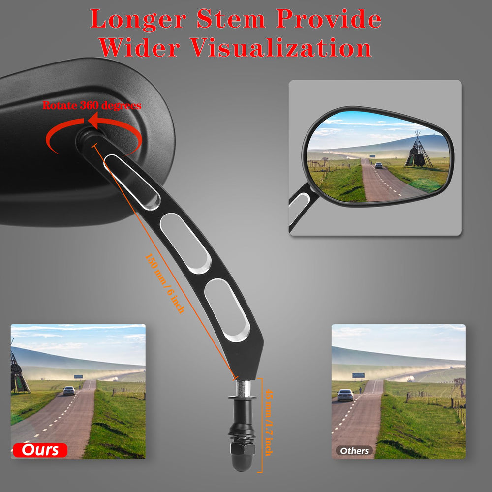 LDJXDADI black 8mm rear view mirror front-angle enhances lane awareness