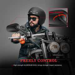 LDJXDADI easy-install mirrors fit above or below handlebars on many Harley models.