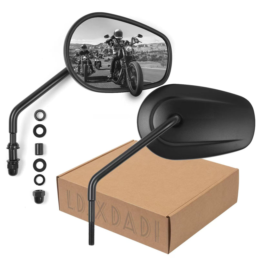 LDJXDADI Black Sportster mirror side view improves lane awareness for riders.