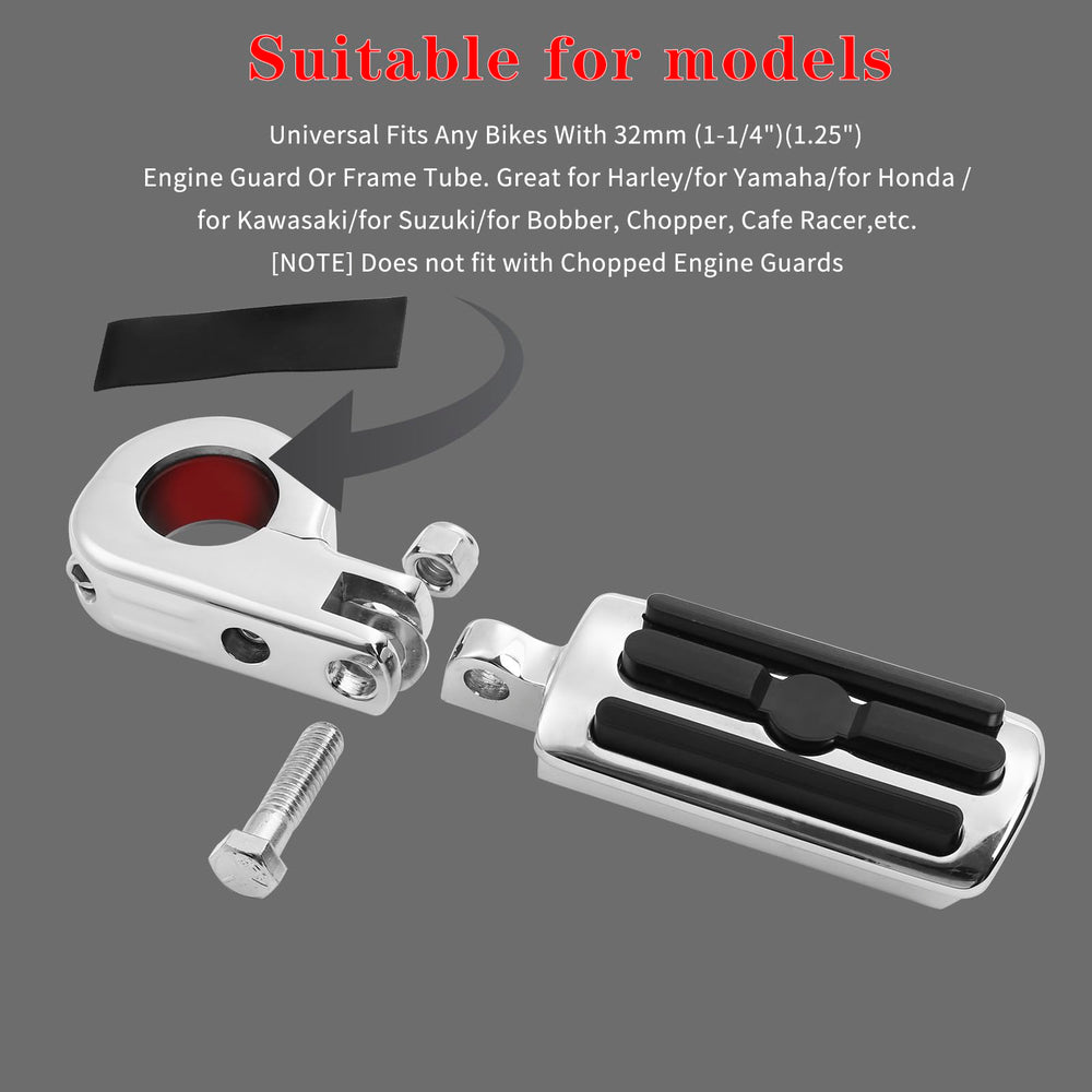 LDJXDADI durable rubber footpegs improve grip and rider comfort