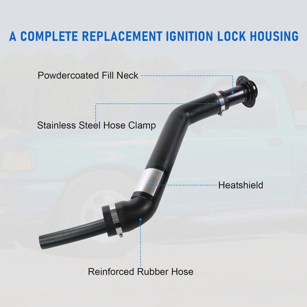 LDMINDA fuel filler neck with clamps for secure mounting