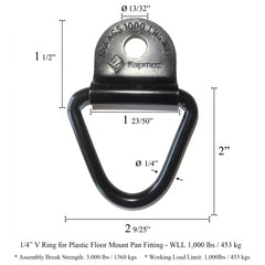 LE KAPMOZ bolt-on V-ring tie-down anchors provide strong mounting options.