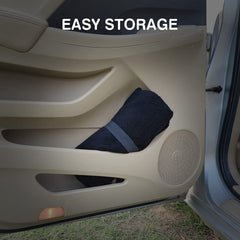 Leader Accessories black towel seat covers protecting seats from pets and dirt.
