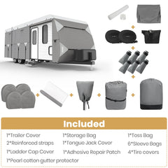 Leader Accessories travel trailer cover ladder cut accommodates roof access