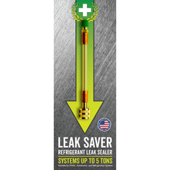 Leak Saver Direct Inject AC Leak Sealer bottle pour demonstrates easy application for quick leaks.