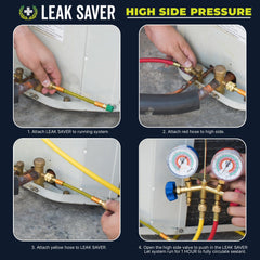 Leak Saver mini-split installation shows refrigerant compatibility across systems.