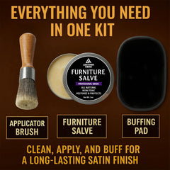 Leather Hero buffing pad used to achieve a smooth finish on wood and leather surfaces.