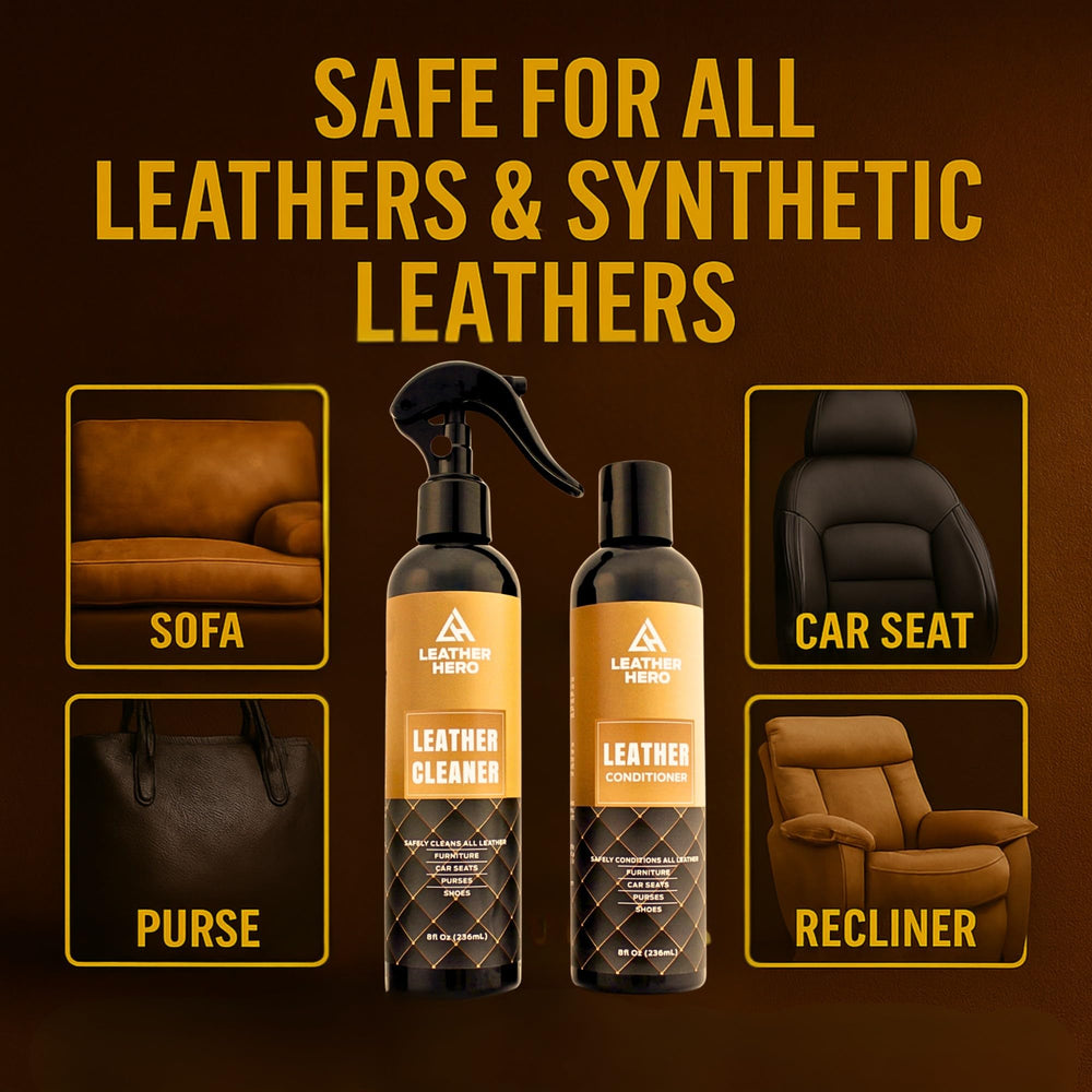 Leather Hero couch cleaning session reveals refreshed upholstery