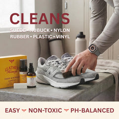 Leather Honey care kit packaging highlights all-in-one solution for suede and nubuck care