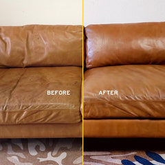 Leather Honey cleaner wipe demonstrating safe use on exotic leather surfaces.