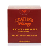Leather Honey conditioner wipes on the go for quick, portable leather care
