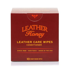 Leather Honey conditioner wipes on the go for quick, portable leather care