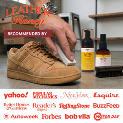 Leather Honey nap restoration after cleaning demonstrates refreshed texture and soft feel