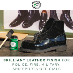 Leather Luster shoes before after demonstration of enhanced gloss