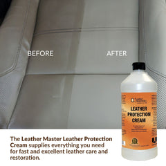 Leather Master formula is safe for most leather types A–P, with Nubuck and Suede not recommended.