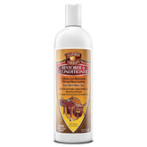 Leather Therapy Premium Restorer bottle pouring to revitalize leather and improve feel.