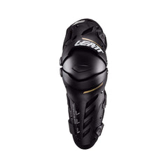 Leatt Knee Guards white on-bike, action shot, ready for dynamic mountain biking.