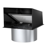 Lebenwell 6-Inch Hooded Wall Vent Cover exterior, protecting against rain while allowing airflow.