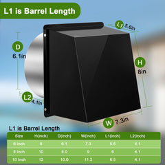 Lebenwell 6-inch outdoor vent installed beside kitchen range hood for efficient exhaust.