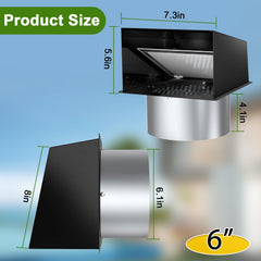 Lebenwell damper with screen close-up shows one-way airflow and mesh protection.