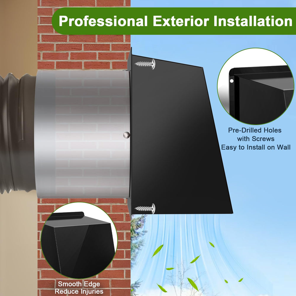 Effortless installation with integrated duct collar and included screws.