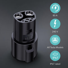 Lectron J1772 to Tesla adapter side connection for quick plug-in