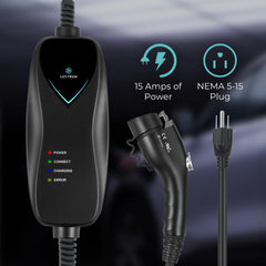 Lectron Level 1 J1772 charger suitable for home, work, and road use scenarios.
