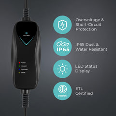 Lectron Level 1 Tesla Charger portable and compact for travel and emergencies.