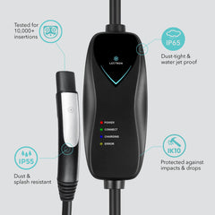 Lectron Level 1 charger indicating easy setup and plug-in operation.