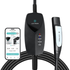 Lectron Level 1 Tesla Charger WiFi app view shows real-time status and scheduling.