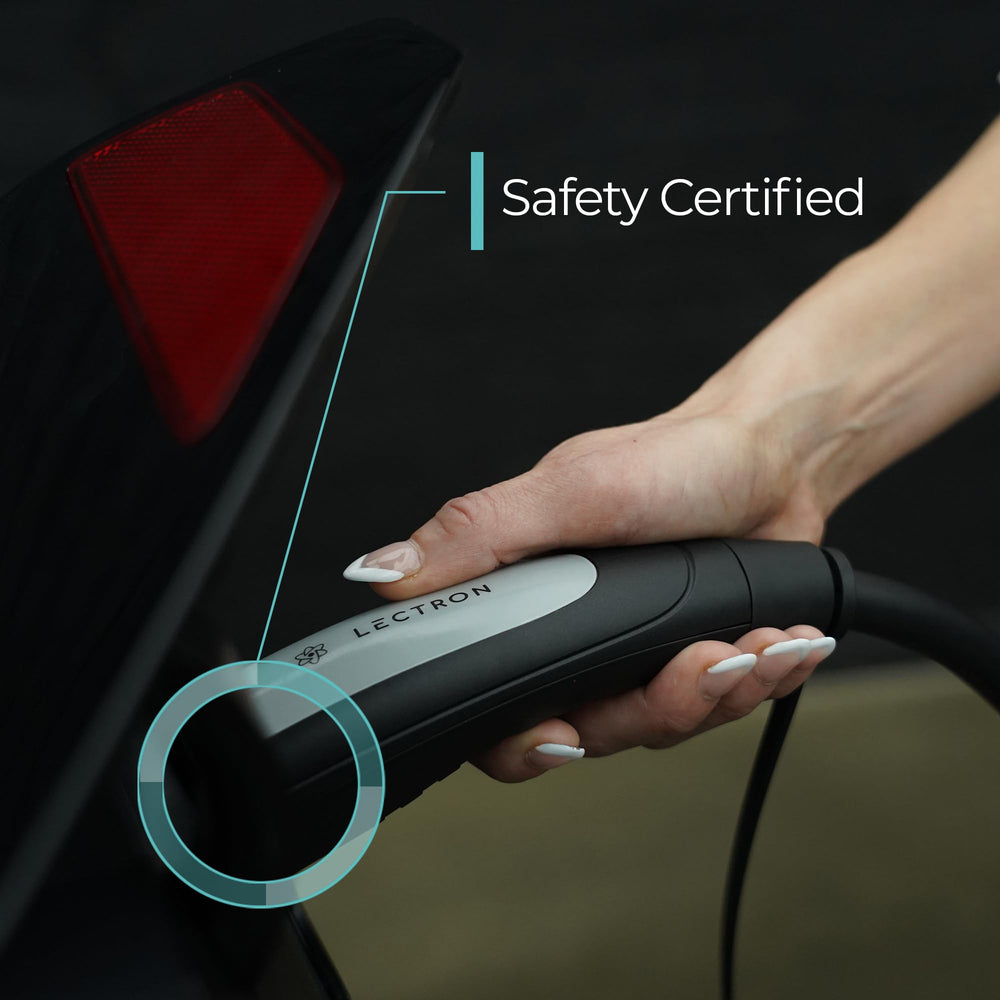 LED status indicator on the Lectron charger signals safe charging operation.