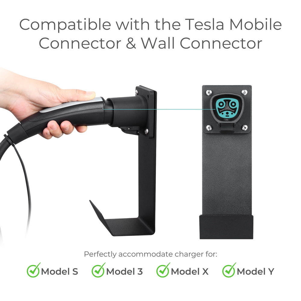 Lectron Tesla NACS J-Hook keeps the charging cable off the ground.