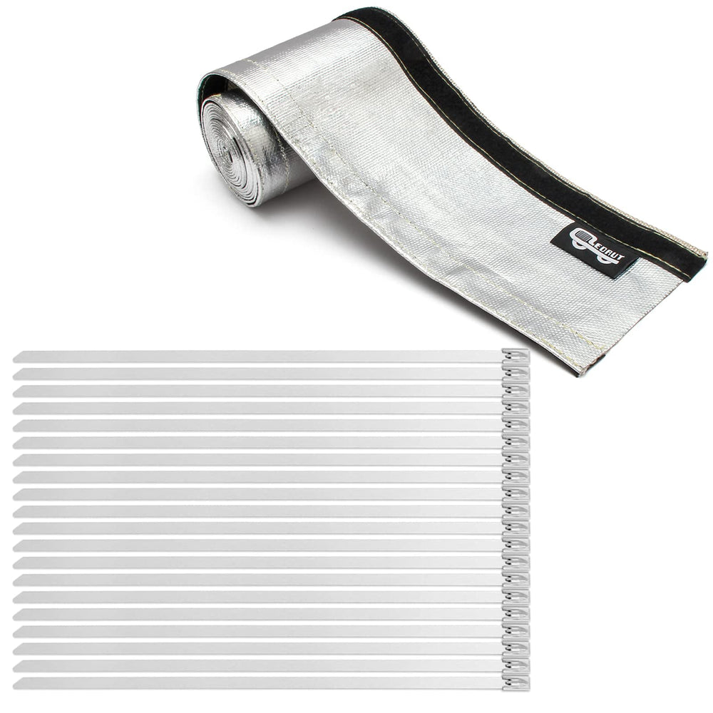 LEDAUT heat shroud aluminized sleeve protects wires and lines from heat.
