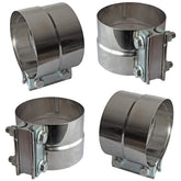 LEDAUT 4-inch exhaust band clamp assembly shows rust-resistant stainless steel.