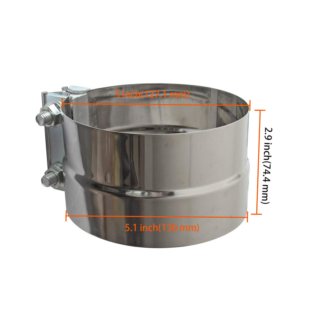 LEDAUT 5in to 5in pipe band clamp facilitating reliable exhaust joints