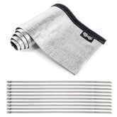 LEDAUT heat shield sleeve with aluminized outer layer protecting engine wiring
