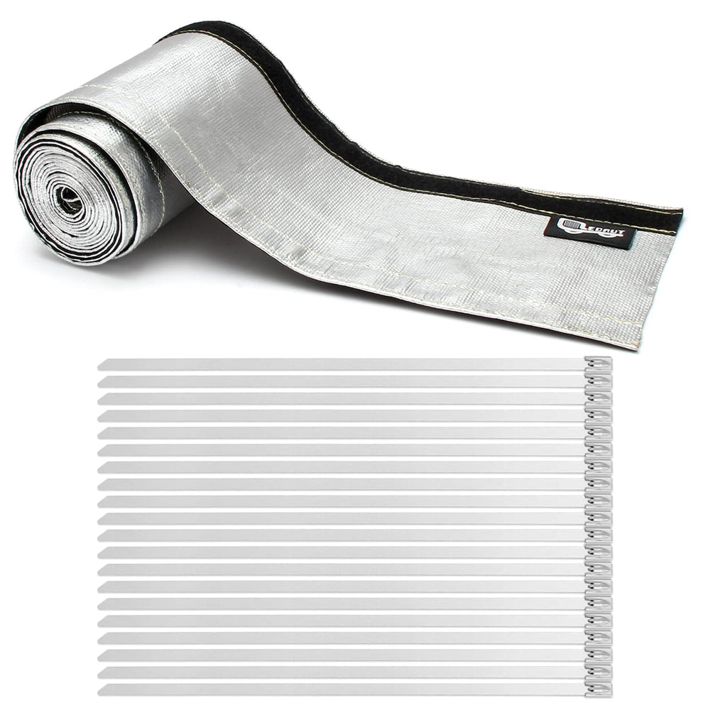 LEDAUT Heat Shroud aluminized sleeve protecting a fuel line from heat and grime