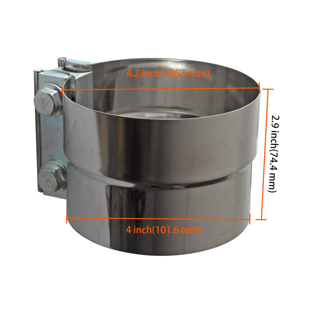 LEDAUT stainless steel exhaust clamp resists corrosion for durable connections.