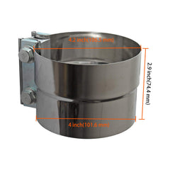 LEDAUT stainless steel exhaust clamp resists corrosion for durable connections.