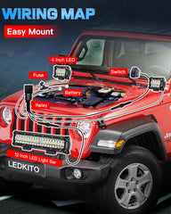 LEDKITO adjustable brackets reveal 45-degree mounting flexibility.