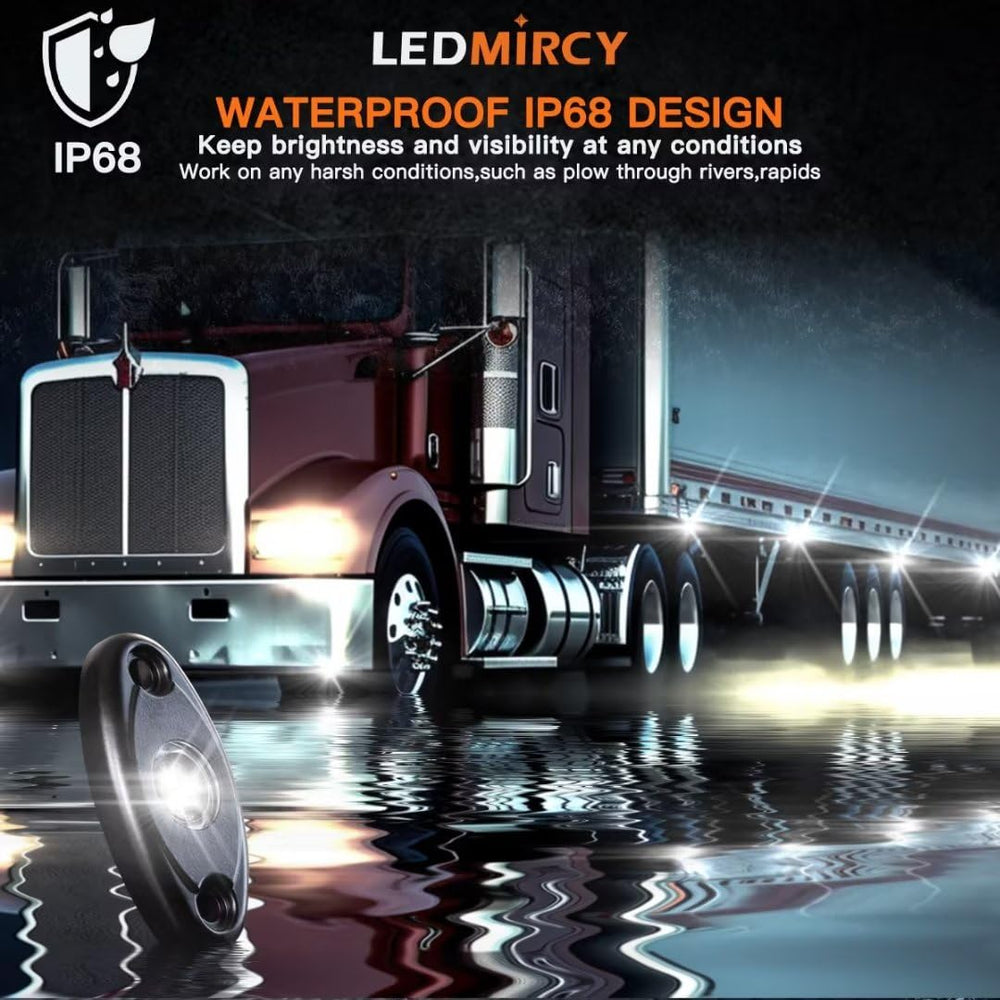 LEDMIRCY Waterproof IP68 rock lights for mud, rain, and harsh terrain