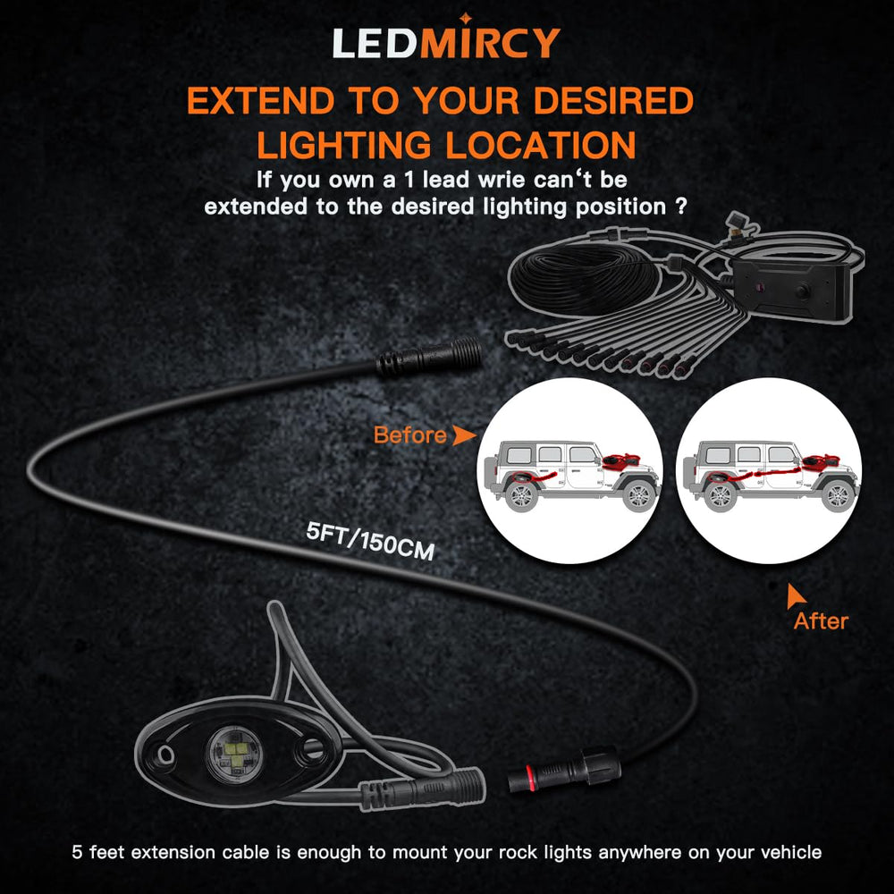 LEDMIRCY IP68 waterproof sealed extension cable for harsh conditions