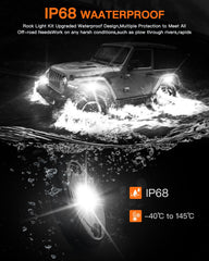 LED Mircy R1 rock light side shot highlights 180-degree beam spread for wide coverage.