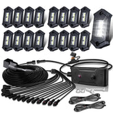 LEDMIRCY White Rock Lights 16pcs package enhances off-road visibility and vehicle aesthetics.