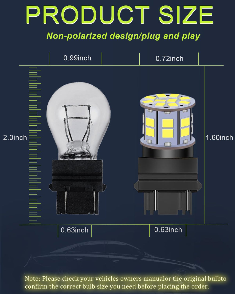 LEDYOTRY 3157 tail light with clear beam