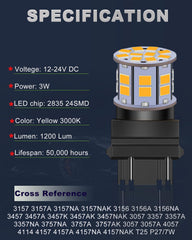 LEDYOTRY amber 3157 LED bulb pack ready for front and rear signals