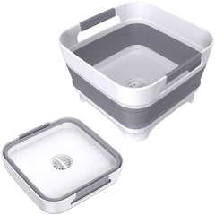 Leemeimei collapsible dish basin folded compact for easy storage and travel.